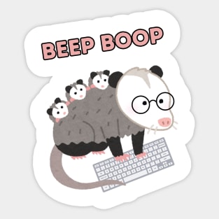 Beep Boop Opossum Programmer Sticker